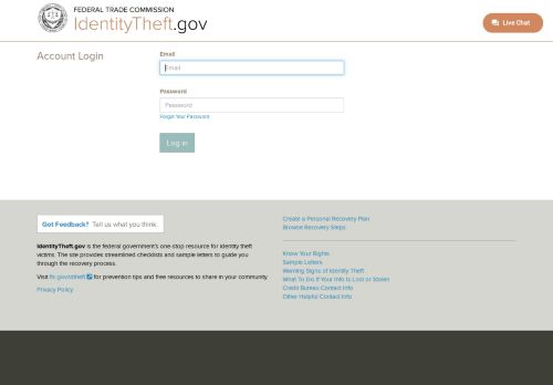 
                            9. Log In - Identity Theft Recovery Steps | IdentityTheft.gov
