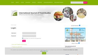 
                            8. log in - International Journal of Food Studies