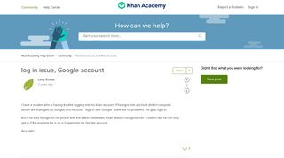 
                            6. log in issue, Google account – Khan Academy Help Center