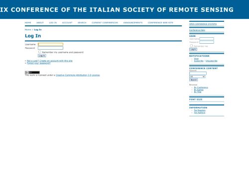 
                            12. Log In - IX Conference of the Italian Society of Remote ...