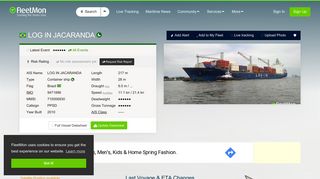 
                            6. LOG IN JACARANDA (Container ship) IMO 9471886 - FleetMon