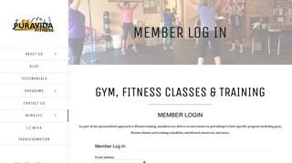
                            8. Log In | Join Puravida Fitness | Gym, Classes & Training | Member Log In