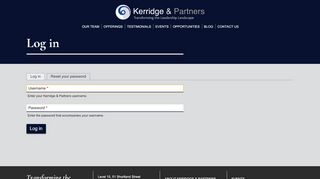 
                            8. Log in | Kerridge & Partners