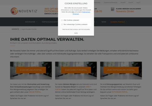 
                            1. Log-in Kunden-Portale - NOVENTIZ