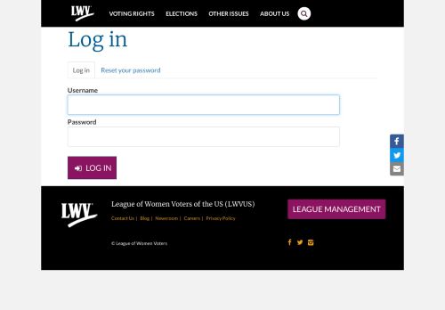 
                            6. Log in | League of Women Voters