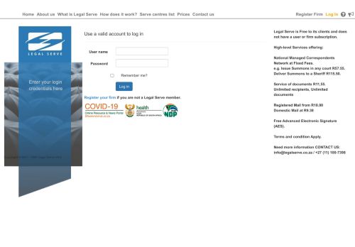 
                            2. Log In - LegalServe Log in - Legal Serve