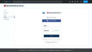 
                            1. Log In - Mathematics Stack Exchange