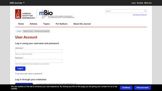 
                            1. Log in - mBio - American Society for Microbiology