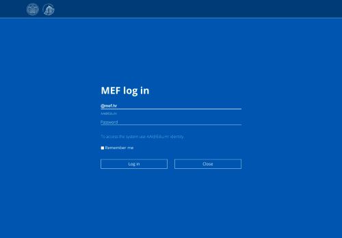 
                            8. Log In - Medicinski fakultet, Sveučilište u Zagrebu - MEF