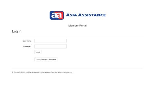 
                            3. Log in - Member Portal - Asia Assistance