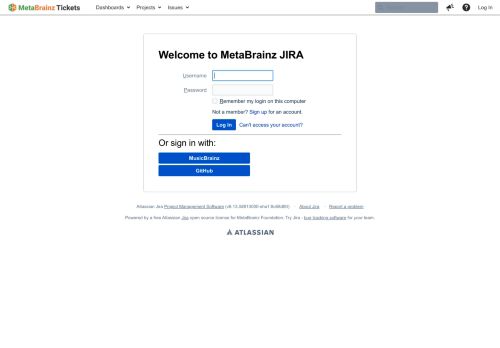 
                            9. Log in - MetaBrainz JIRA