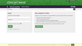
                            10. Log In - Musicians Wanted Ads at Join My Band