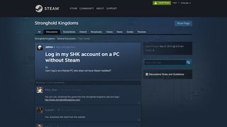 
                            9. Log in my SHK account on a PC without Steam :: Stronghold ...