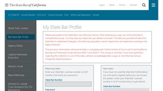 
                            1. Log in - My State Bar Profile - CA.gov