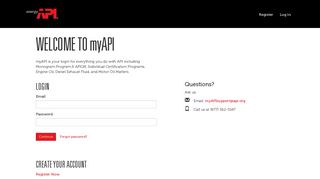 
                            2. Log in - myAPI Portal