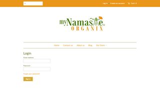 
                            2. Log in - Namaste Organics