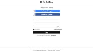 
                            8. Log In - New York Times - New York Times account