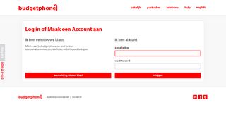 
                            6. Log in of Maak een Account aan - Budget Phone