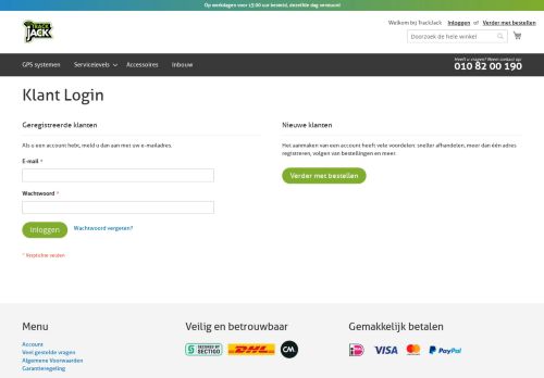 
                            2. Log in of Maak een Account aan - TrackJack