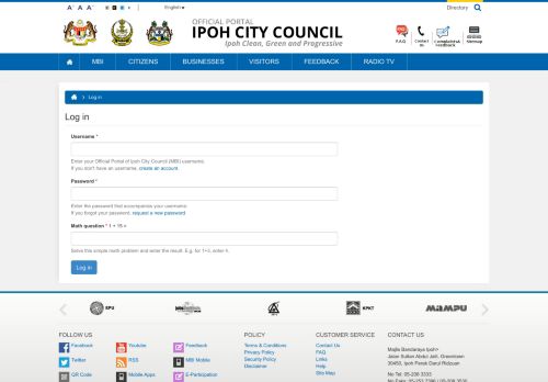 
                            3. Log in | Official Portal of Ipoh City Council (MBI) - Majlis Bandaraya Ipoh