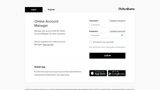 
                            1. Log In - Online Account Manager | Debenhams - The Financial ...