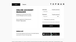 
                            8. Log In - Online Account Manager | Topman