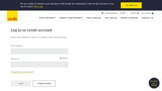 
                            2. Log in or create account - Find a Property - Savills