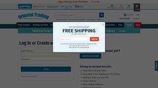 
                            13. Log In or Create an Account - Oriental Trading