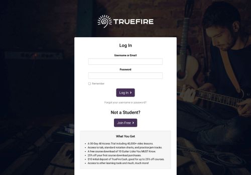 
                            6. Log in or Join TrueFire for Free