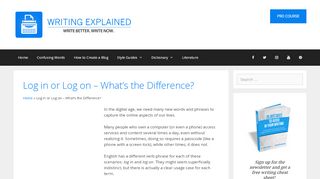 
                            1. Log in or Log on – What's the Difference? - Writing Explained