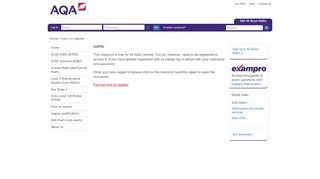 
                            4. Log in or register - AQA All About Maths