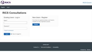 
                            11. Log in or Register - RICS iConsult