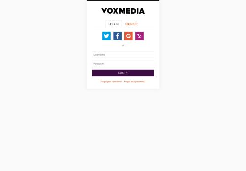 
                            3. Log In or Sign Up - Vox Media