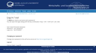 
                            5. Log in / out - Georg-August-Universität Göttingen