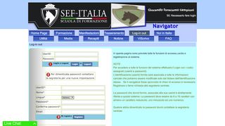 
                            9. Log-in out - SEF Navigator - SEF Italia