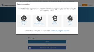 
                            12. Log in page | FreeConferenceCall.com