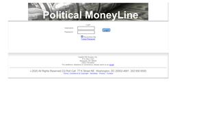 
                            7. Log In Page - Political MoneyLine