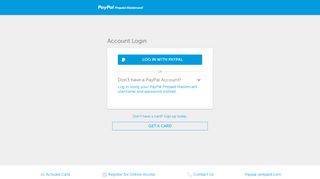 
                            10. Log In - PayPal Prepaid Mastercard