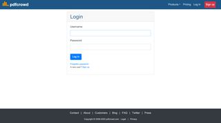 
                            2. Log In | Pdfcrowd