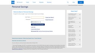 
                            8. Log In - Personal Savings - American Express