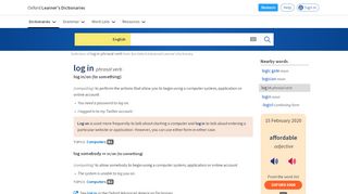 
                            4. log-in phrasal verb - Definition, pictures, pronunciation and ...