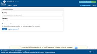 
                            2. Log In - Portfolio Online - Royal College of Psychiatrists