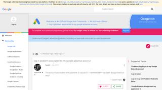 
                            7. log in problem associated to my google adsense acconut - The ...