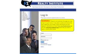 
                            12. Log In - Realty Institute