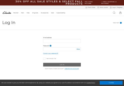 
                            11. Log in / Register - Clarks