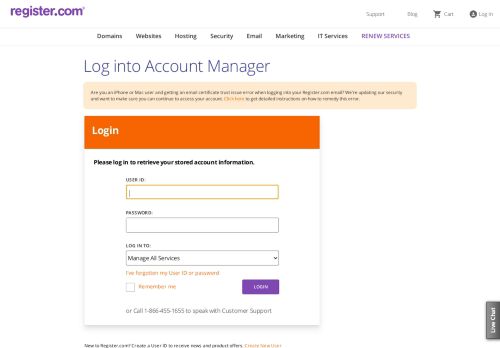 
                            2. Log In - Register Domain