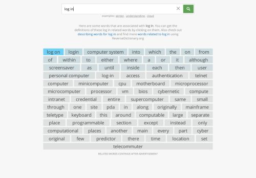 
                            10. 'log in' related words: login into which the [593 more]