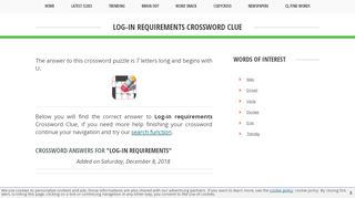 
                            5. Log-In Requirements - Crossword Clue