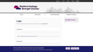 
                            7. Log in | Resilient Heritage Strength Checker