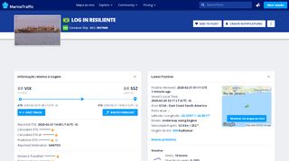 
                            6. LOG IN RESILIENTE - Container Ship: Posição atual e detalhes | IMO ...